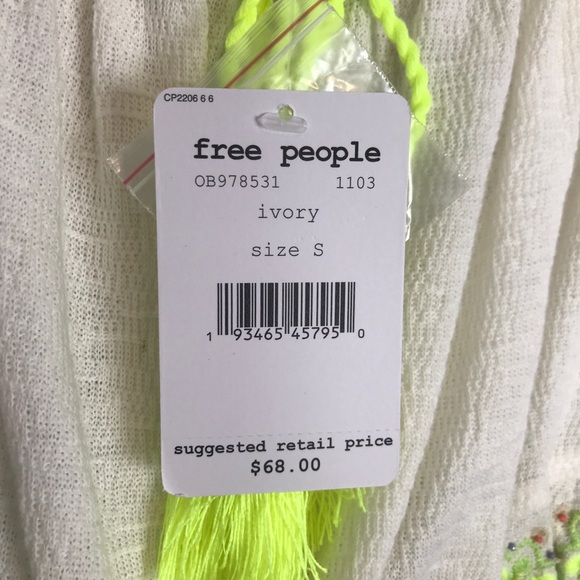 New Free People No More Tiers Tube Top Ivory Size Small - Picture 5 of 7